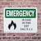 Signmission Exit Sign, Plastic, 10 in W, 7 in H, In Case Of Fire Exit Call 9-1-1 OS-2PACK-EM-P-710-L-10340 - alternate 8